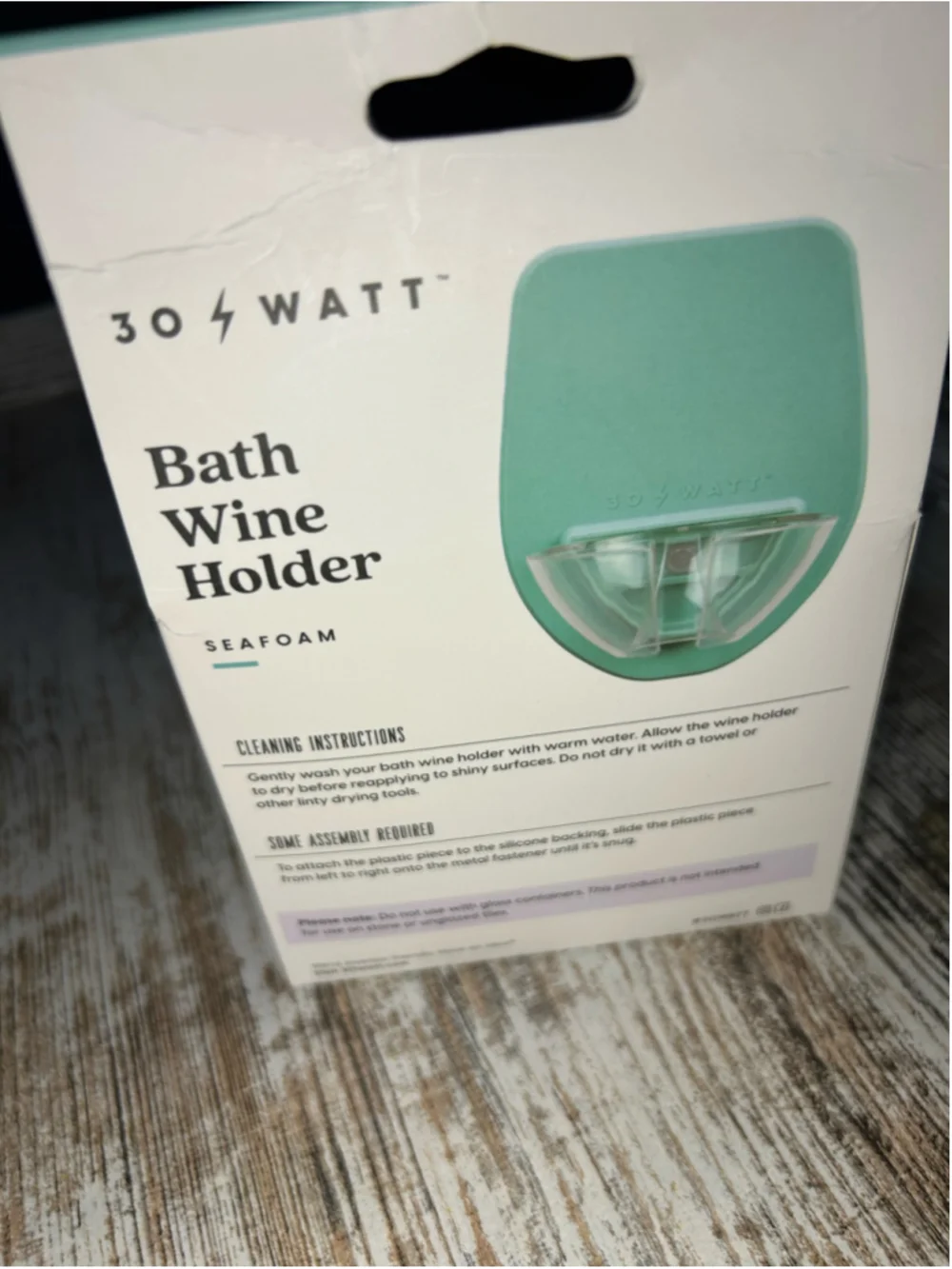 30 Watt Bath Wine Holder One Size Seafoam White